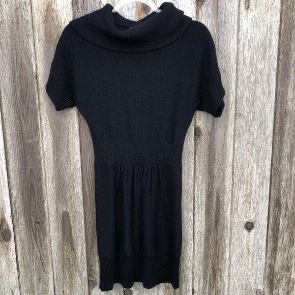 LOFT Black Turtleneck Knit Sweater LBD Short Sleeve Dress Small NWOT - Picture 5 of 5